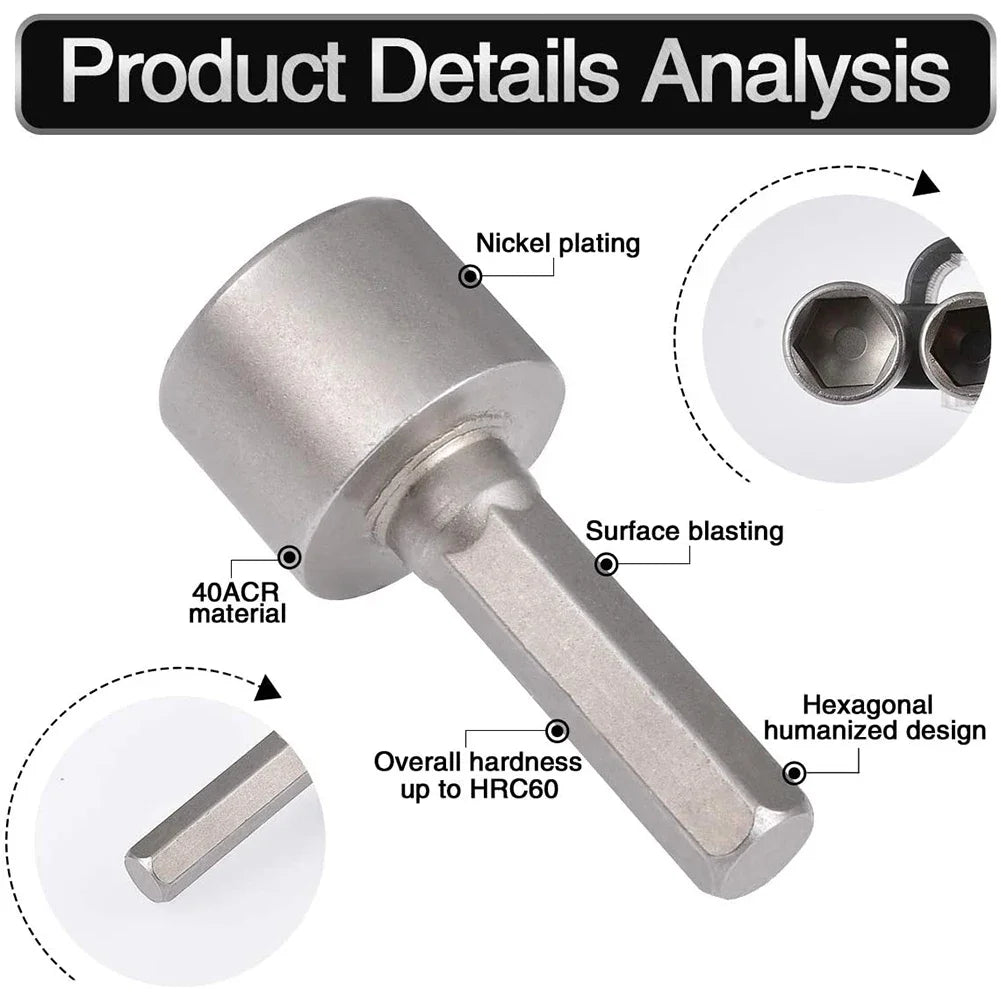 9/14Pcs/Set 5Mm-13Mm Hex Sockets Sleeve Nozzles Nut Driver Set Power Nuts Driver Socket Screwdriver Set Bits Sets Tools