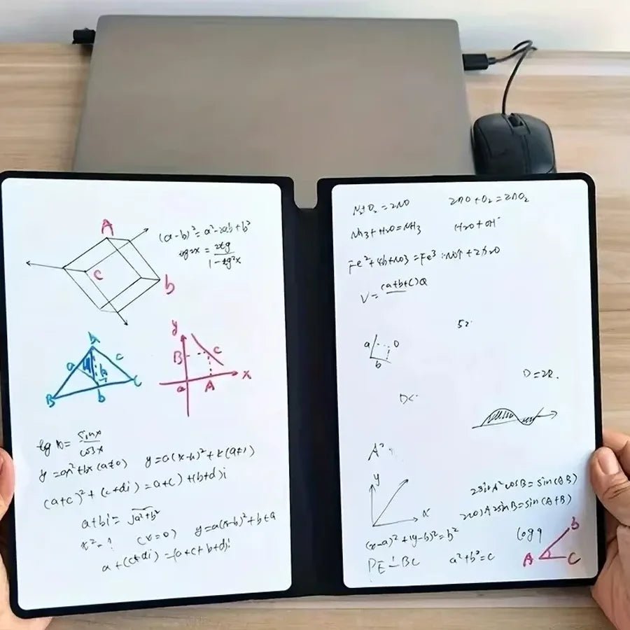 Stylish A5 Reusable Whiteboard Notebook Set with Pen and Erasing Cloth - Perfect for Weekly Planning and Note-Taking!