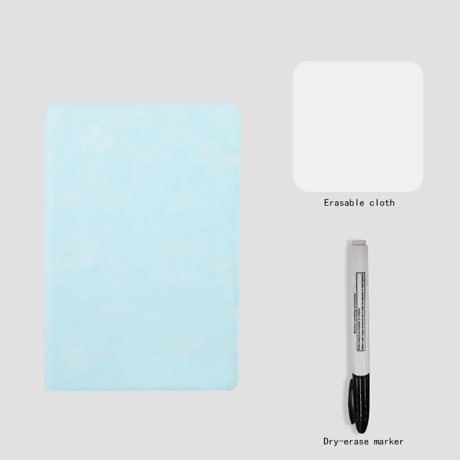 Stylish A5 Reusable Whiteboard Notebook Set with Pen and Erasing Cloth - Perfect for Weekly Planning and Note-Taking!