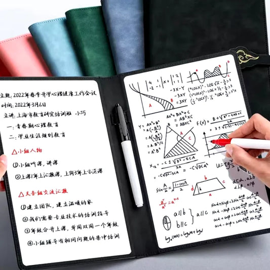 Stylish A5 Reusable Whiteboard Notebook Set with Pen and Erasing Cloth - Perfect for Weekly Planning and Note-Taking!